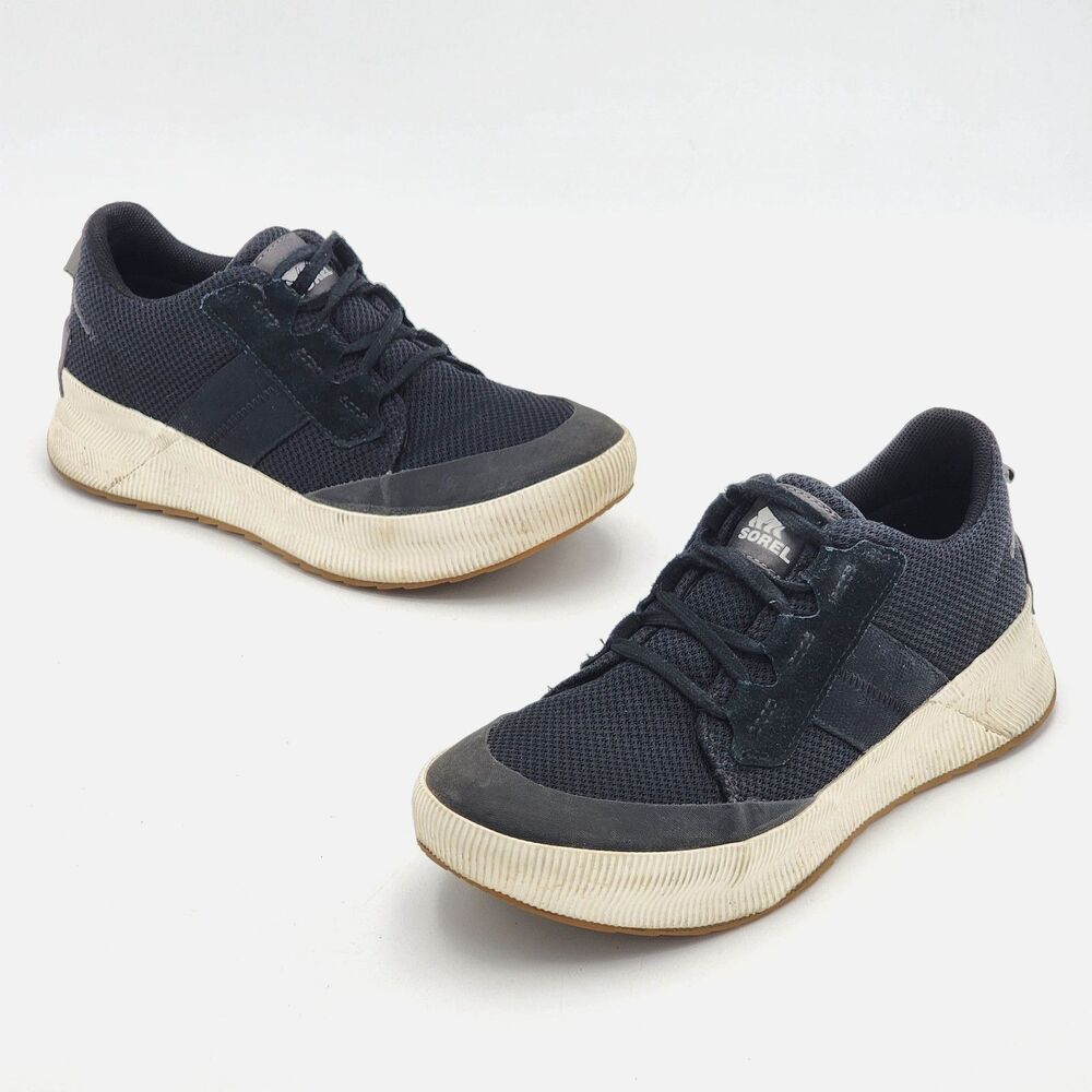 Sorel Out N About Low WP Sneakers Waterproof Suede Mesh Black Women's Size 9